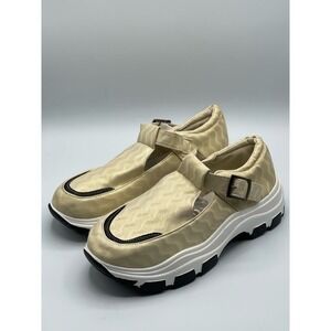 PAOTMBU Beige Zigzag Cutout Sneaker Size 9‎